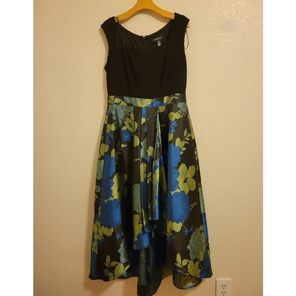 Womems R&M Richard's dress high low blue/green/metallic size 8 sleeveless - Picture 9 of 11